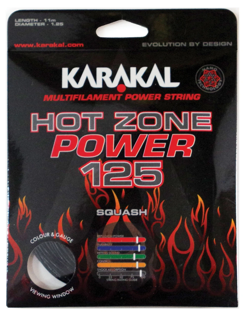 Karakal Hot Zone Power 17 1.25mm Squash Set 3 Karakal Hot Zone Power 17 1.25mm Squash Set