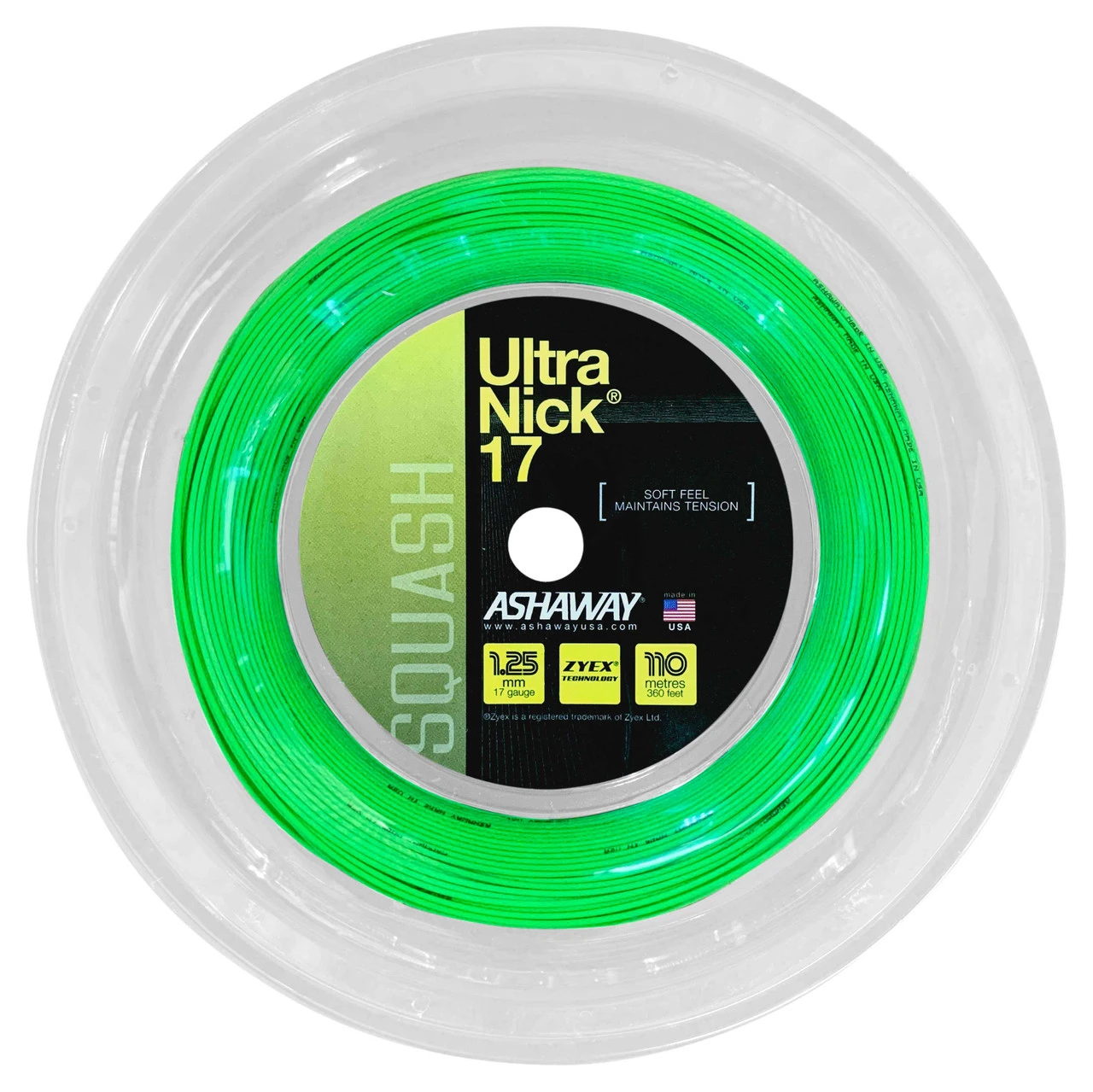 Ashaway UltraNick 17 1.25mm Squash 110M Reel 3 Ashaway UltraNick 17 1.25mm Squash 110M Reel