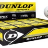 Dunlop Pro Double Yellow Dot WHITE Squash Balls 12 Pack -Tennis Gear Shop dunlop pro double yellow dot white squash balls 12 pack 72757 18999.1698772837