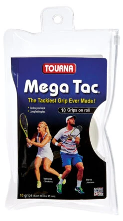 Tourna Mega Tac XL Overgrip 10 Pack -Tennis Gear Shop tourna mega tac xl overgrip 10 pack white 51960 75596.1698772008