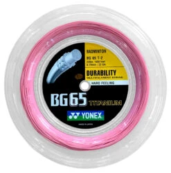 Yonex BG65Ti 0.70mm Badminton 200M Reel -Tennis Gear Shop yonex bg65ti 0 70mm badminton 200m reel pink 64207 23979.1698769575